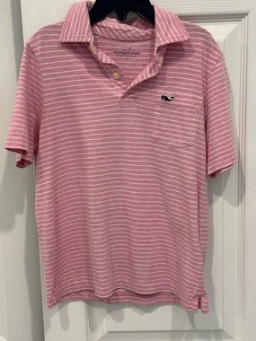 Boy’s Vineyard Vines Pink and White Striped Polo